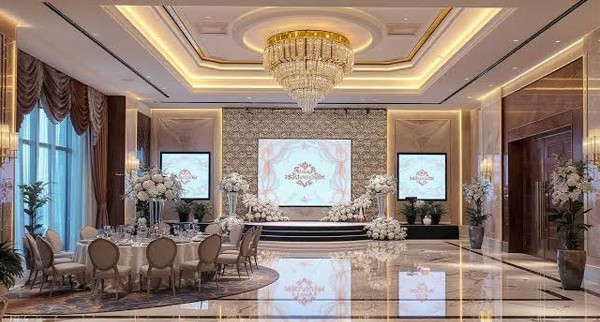 Banquet hall at Raheja Skylight, Lokhandwala Complex, Andheri West