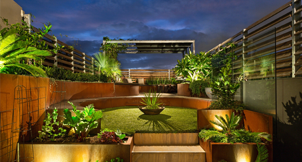 Rooftop garden at Raheja Skylight, Lokhandwala Complex, Andheri West